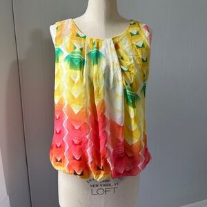 Madison Paige Multicolor‎ sleeveless summer vacation blouse Size S